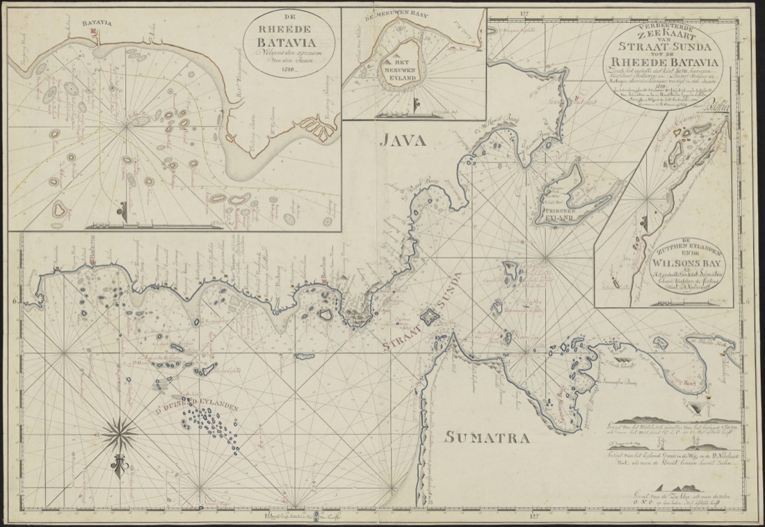 Nautical chart of the Sunda Strait to the roadstead of Batavia